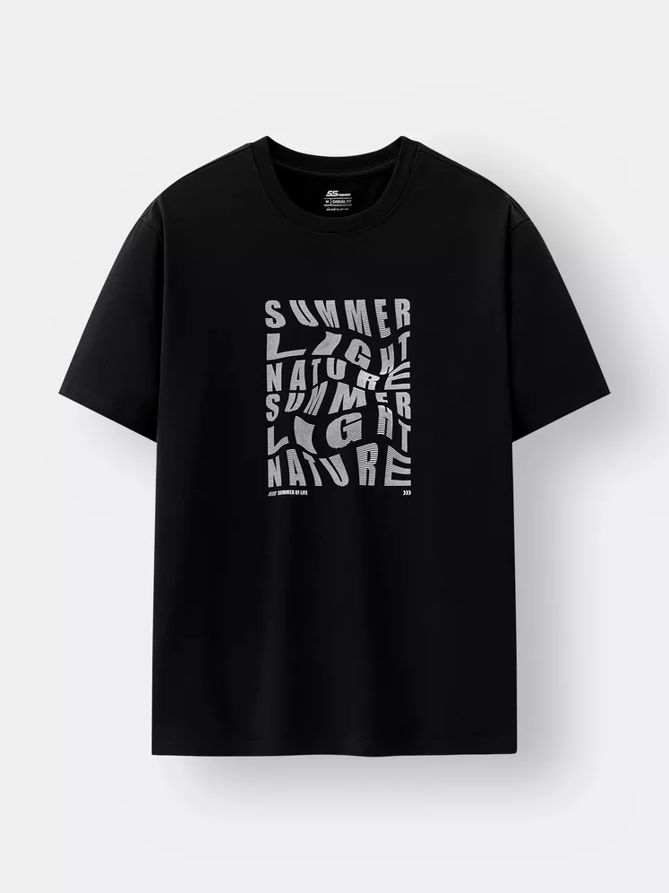 Áo Thun Nam Cotton 5S Fashion In Chữ Phong Cách Phom Casual ATS25042