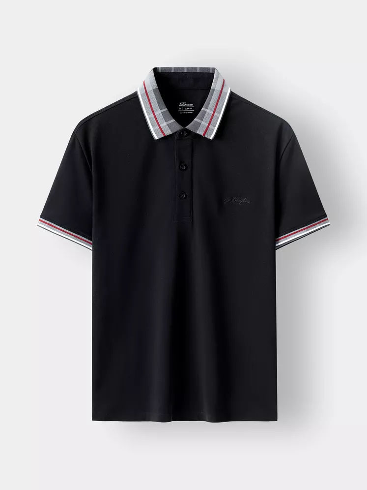 Áo Polo Nam 5S Fashion Cổ Dệt Kẻ Slimfit APC24003