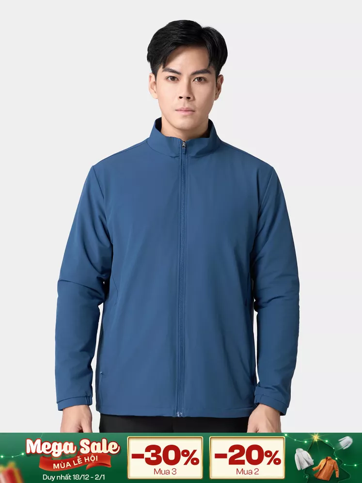 Áo Khoác Thời Trang Nam 5S Fashion Cổ Trụ Lót Nỉ Basic AKH24010