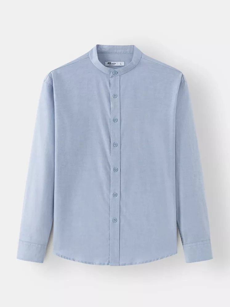 Áo Sơ Mi Nam Cổ Tàu Tay Dài 5S Fashion Cotton Phom Casual ASM24081