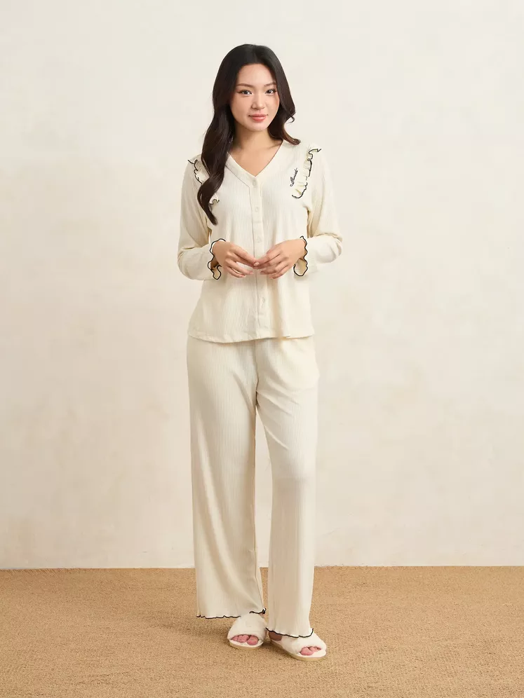 Set Bộ Đồ Mặc Nhà Nữ 5S Fashion Thêu Tinh Tế Phom Regular WBDAI25004