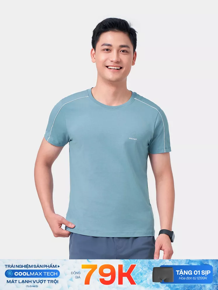 Áo Thun Nam Ngắn Tay 5S Fashion Virtual Reality Slimfit ATS24045