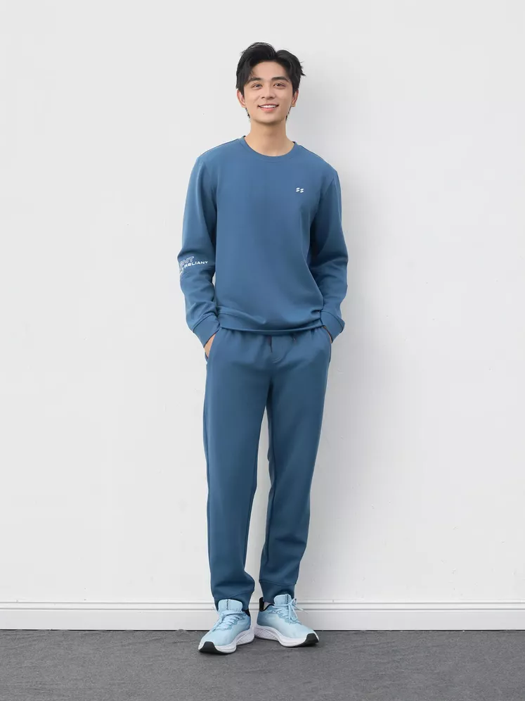 Set Bộ Nỉ Nam Cổ Tròn 5S Fashion In Tay Phom Slimfit MBNI25003