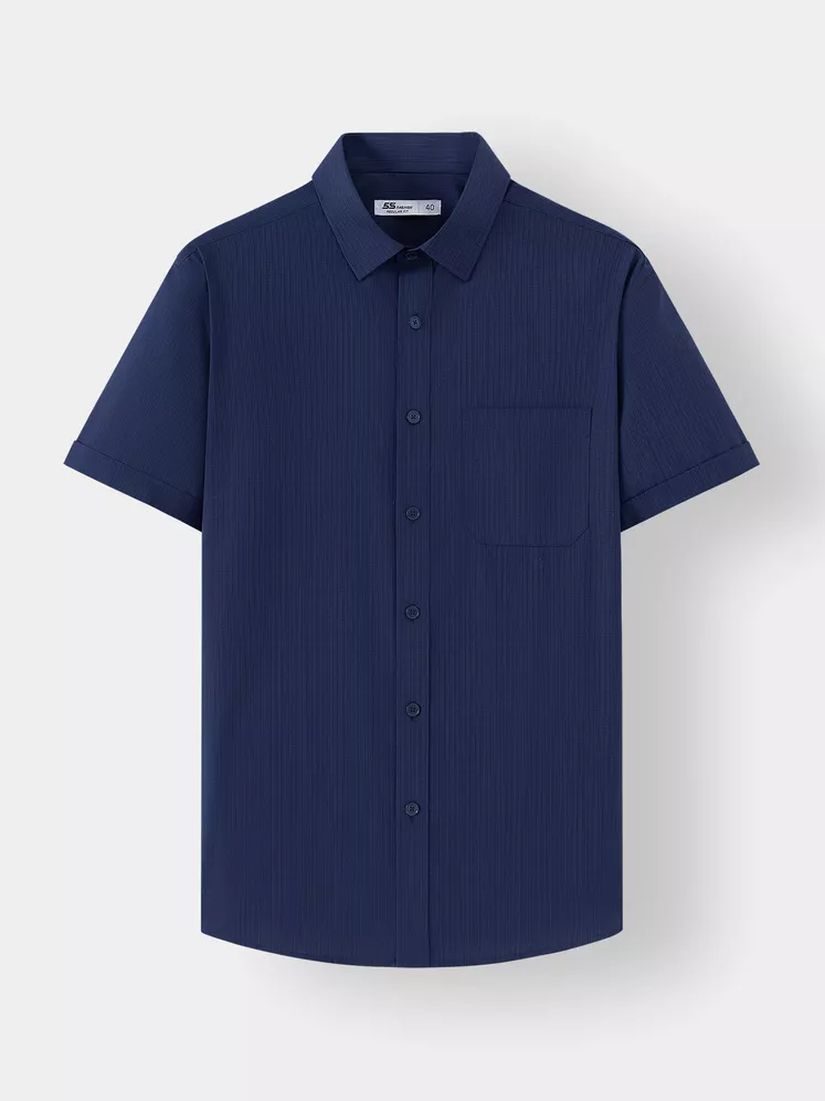 Áo Sơ Mi Nam Ngắn Tay 5S Fashion Dệt Kẻ Ô Regular ASC24036