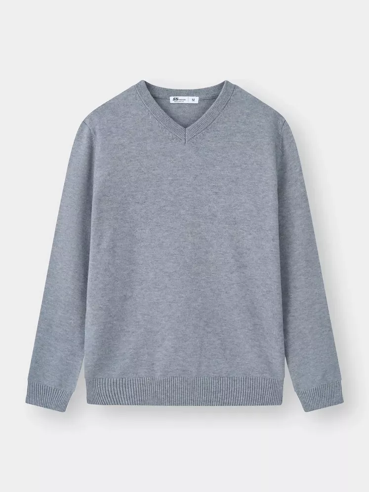 Áo Len Nam Cổ V 5S Fashion Trơn Basic Phom Regular M0ALE25005