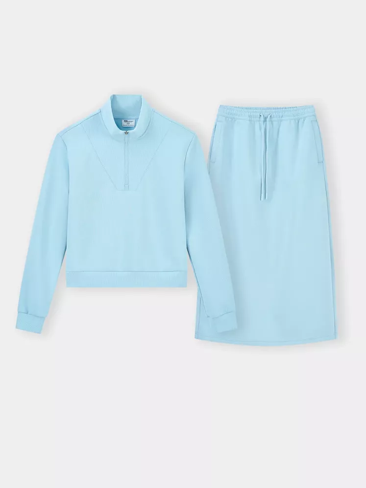 Set Bộ Nỉ Nữ Phối Chân Váy 5S Fashion Vải Hiệu Ứng WBNI25009