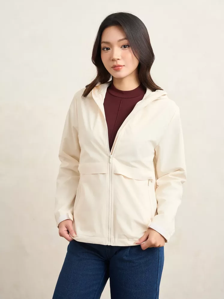 Áo Khoác Gió Nữ 5S Fashion Có Mũ Phom Regular In Basic W0AKG25003