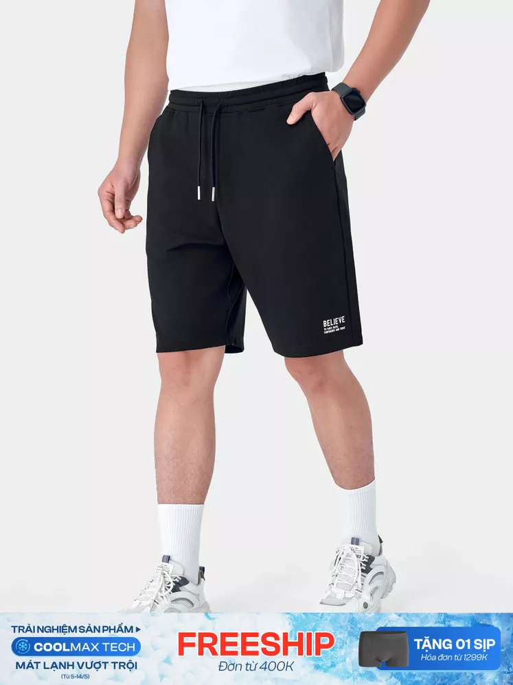 Quần Short Casual Nam 5S Fashion Phom Slimfit In Chữ QSC24008