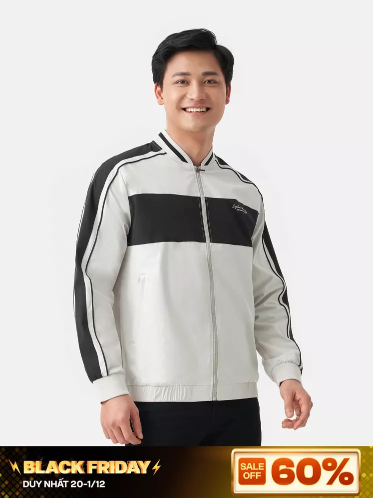Áo Khoác Bomber 2 Lớp Lót Gió Phối Màu 5S Fashion Slimfit AKB23015