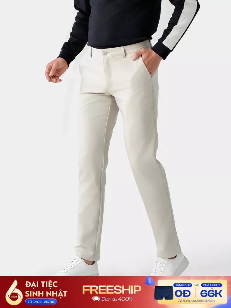 Quần Dài Nam Kaki 5S Fashion Trơn Phom Regular QKK24110