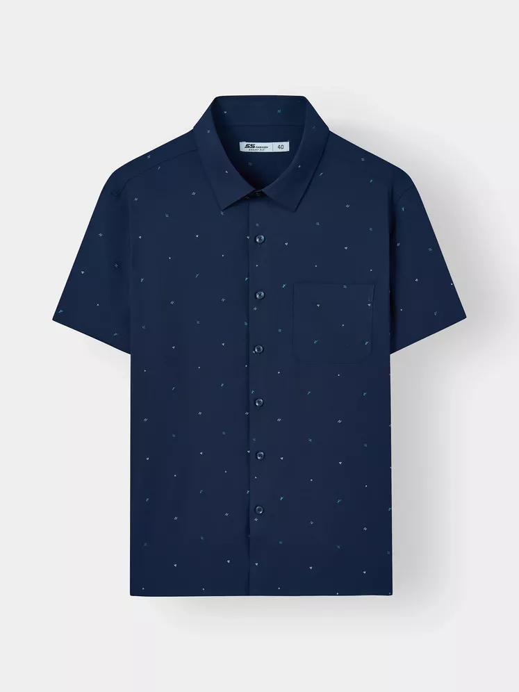 Áo Sơ Mi Nam Ngắn Tay Họa Tiết 5S Fashion Phom Smart Fit ASC25009