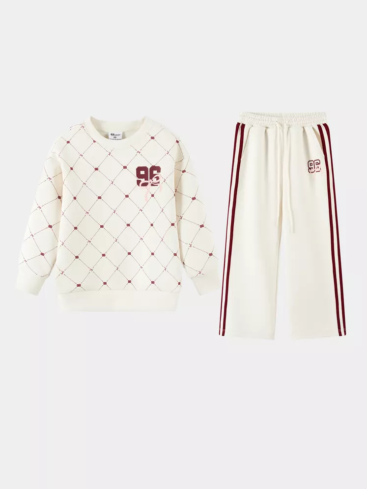 Bộ Nỉ Bé Gái 5S Fashion Họa Tiết Monogram Năng Động GBNI25004