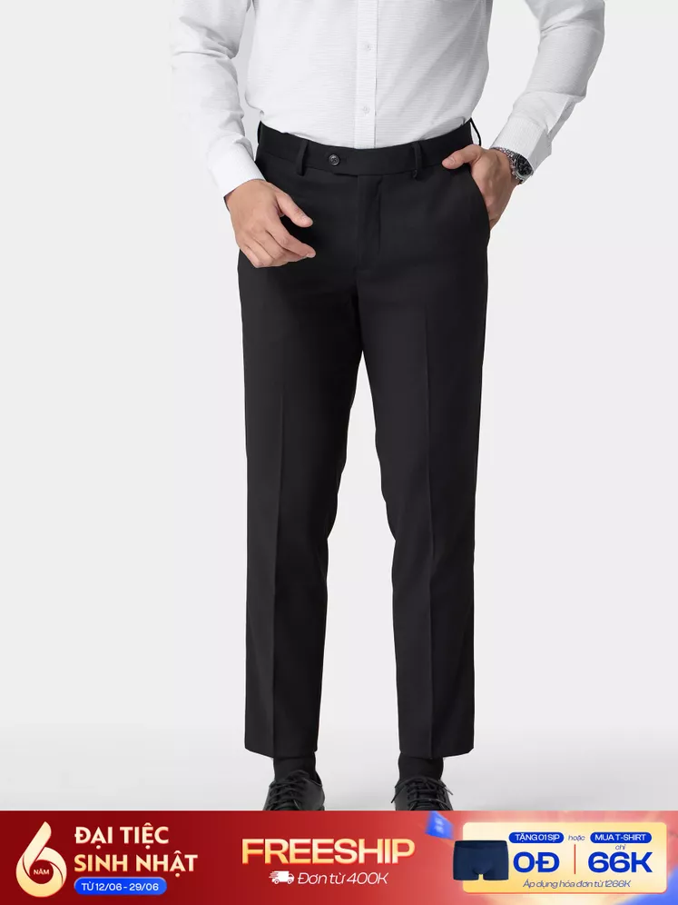 Quần Tây Nam 5S Fashion Phom Smart Fit Trơn Basic Dễ Mặc QAU24005