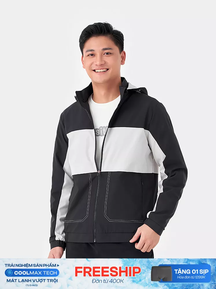 Áo khoác gió 2 lớp phối màu Slimfit 5S Fashion AKG23015