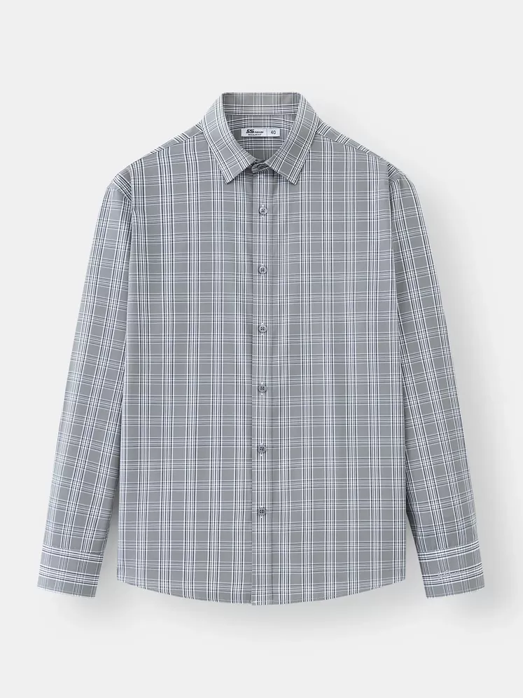Áo Sơ Mi Nam Dài Tay 5S Fashion Dệt Kẻ Ô Regular ASM24011