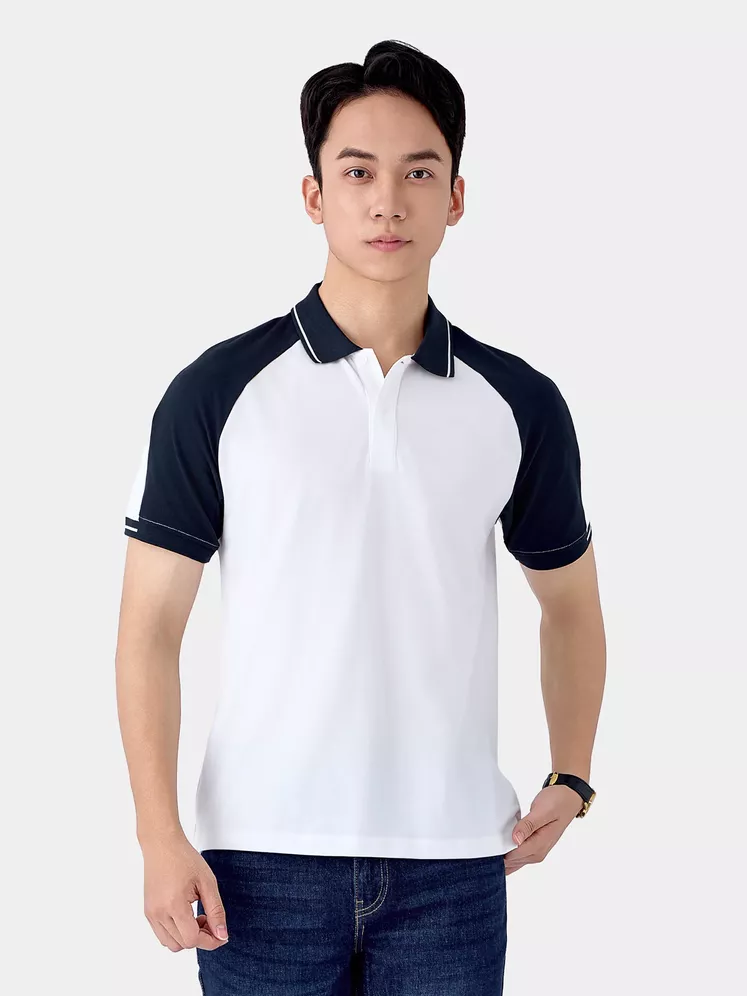Áo Polo Nam 5S Fashion Tay Raglan Phối Màu Slimfit APC25028