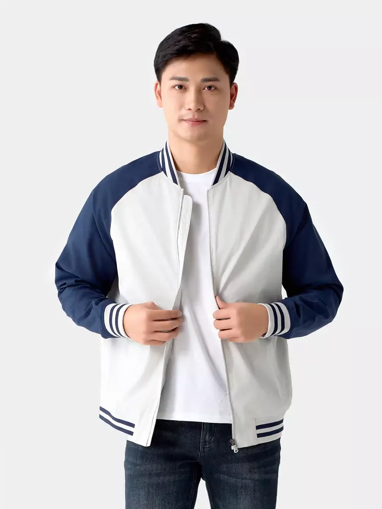 Áo Khoác Bomber Nam 5S Fashion Tay Raglan Phối Màu AKB24060