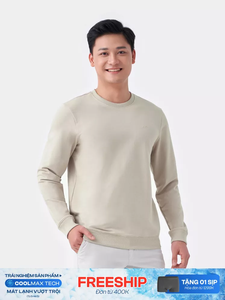 Áo Nỉ Cổ Tròn 5S Fashion Trơn Slimfit ANO23030