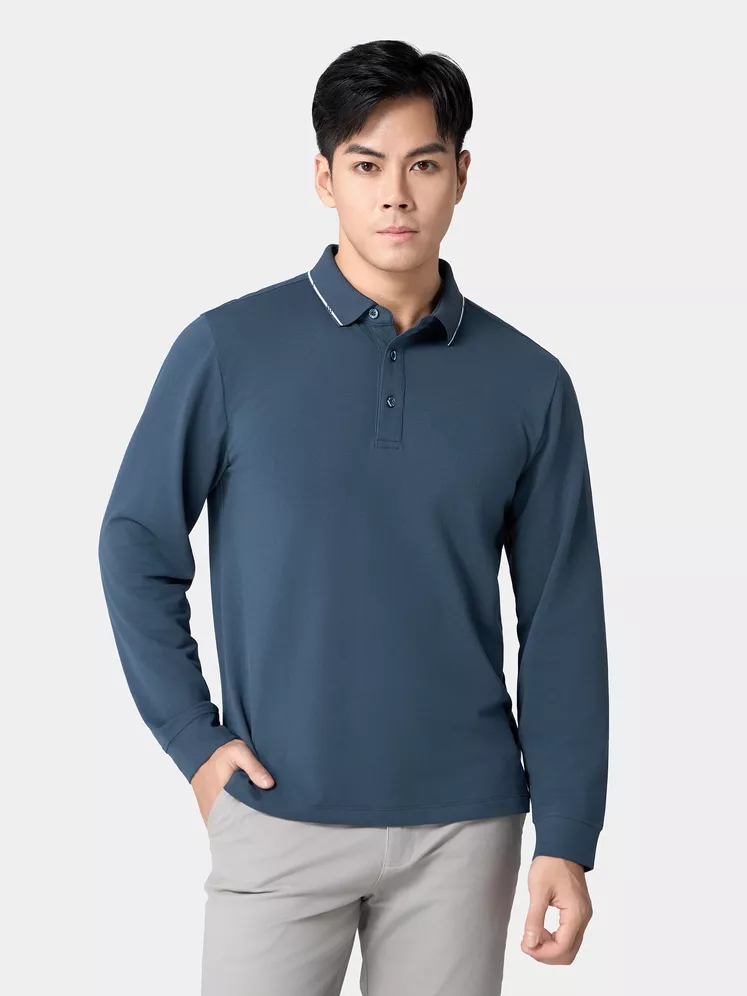 Áo Polo Nam Dài Tay 5S Fashion Basic Phom Regular APD24004