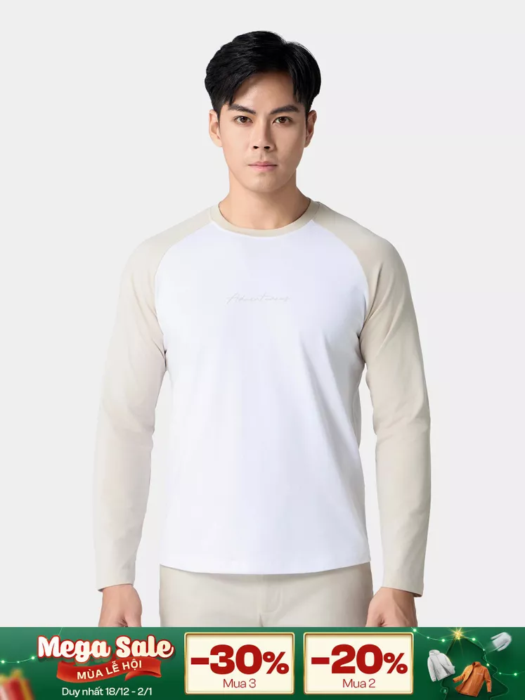 Áo Thun Nam Dài Tay Cotton 5S Fashion Tay Raglan ATH24011