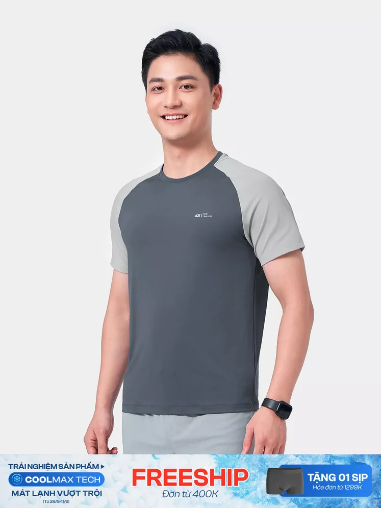 Áo Thun Nam Ngắn Tay 5S Fashion Tay Raglan Slimfit ATS24047