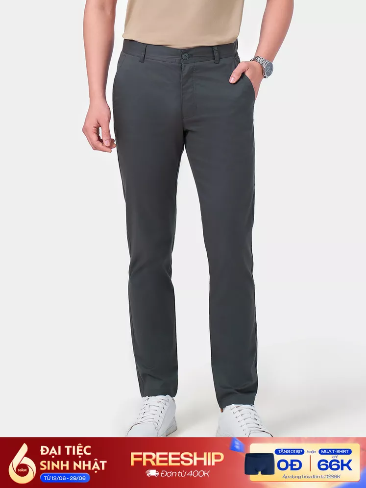 Quần Dài Kaki Nam 5S Fashion Phom Slimfit Trơn QKD23009