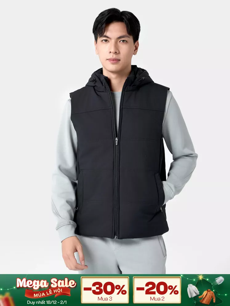 Áo Khoác Chần Bông Gile 5S Fashion Có Mũ Tháo Rời Basic APH24025