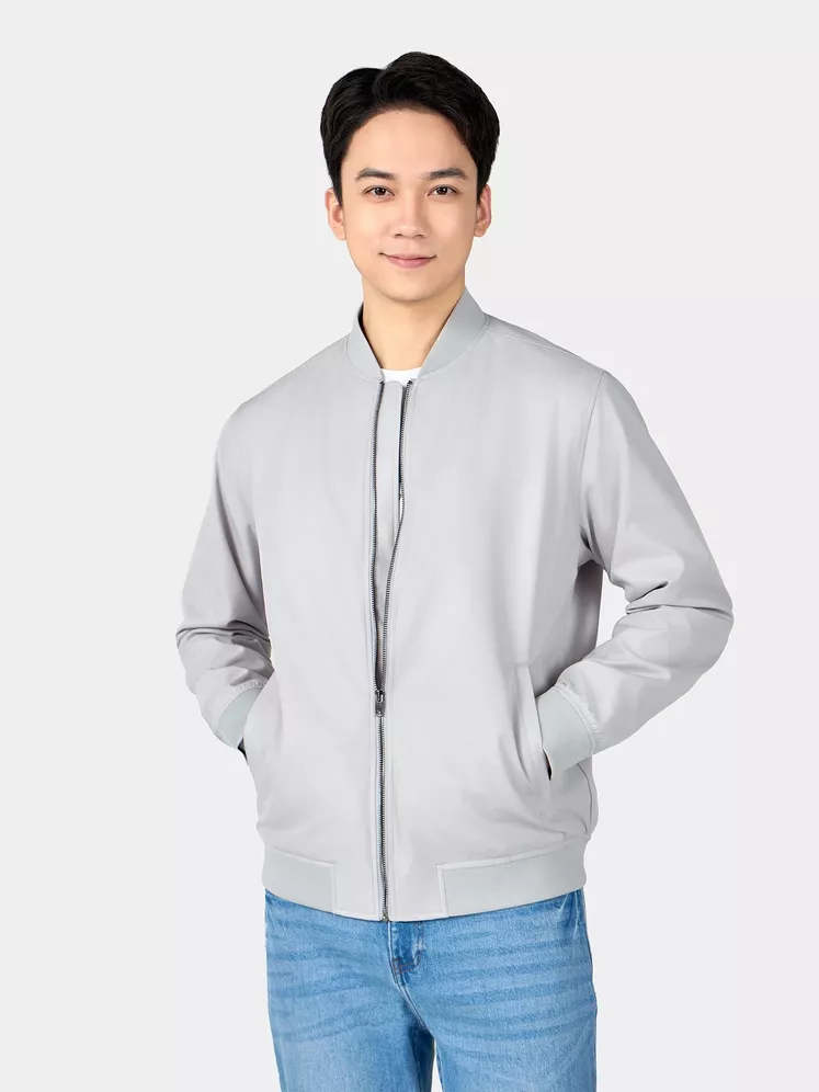 Áo Khoác Bomber Nam 5S Fashion Lót Lông Trơn Basic AKB24043