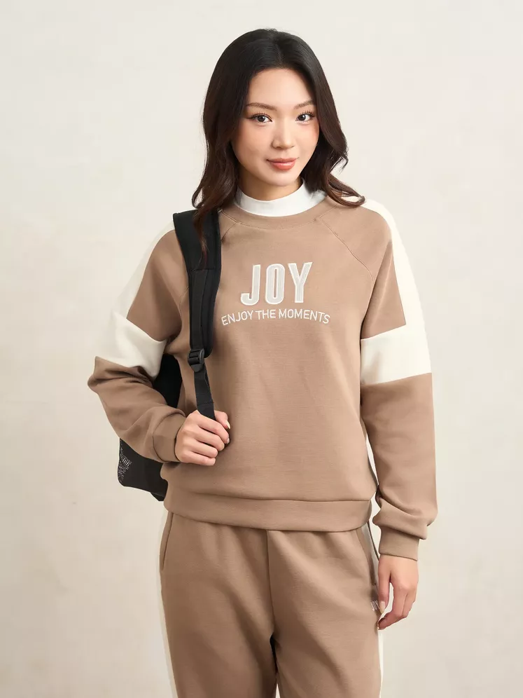 Áo Nỉ Nữ Can Phối 5S Fashion Tay Raglan Phom Regular WBANI25002