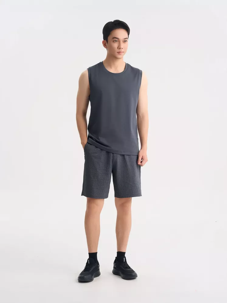 Áo Tanktop Nam 5S Fashion Trơn Basic Regular ASN25003