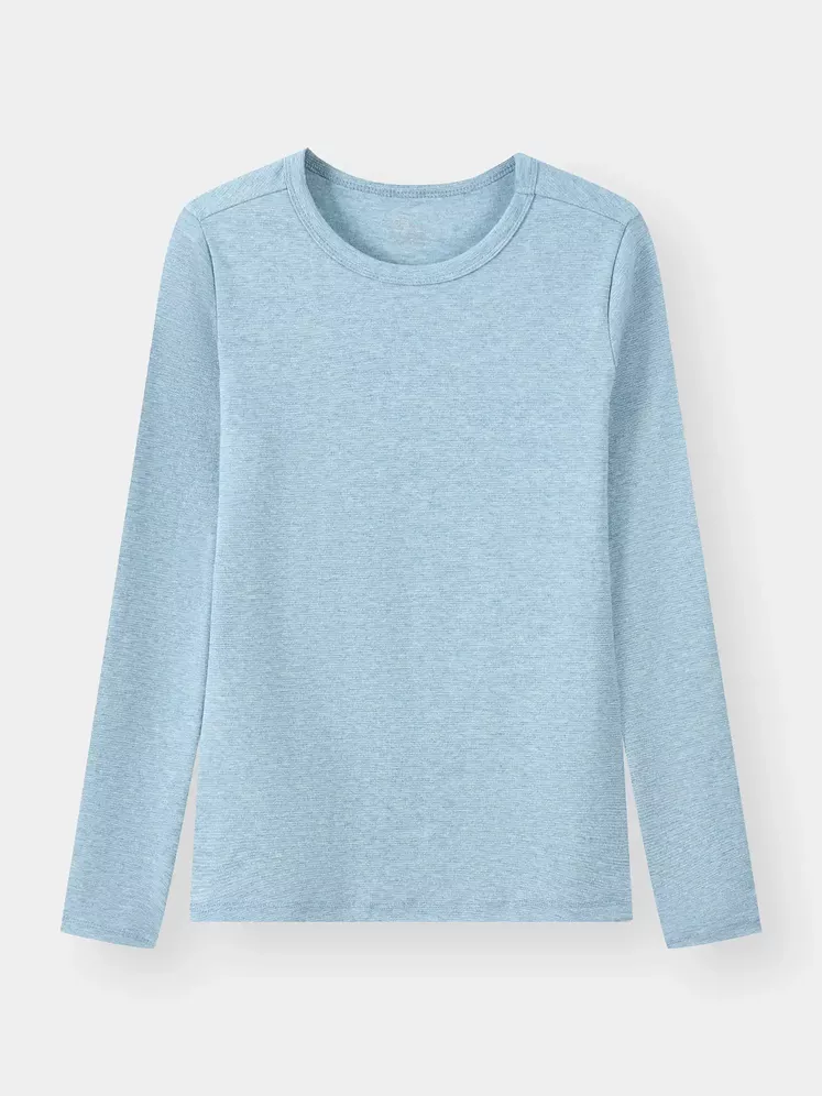 Áo Thun Nữ 5S Fashion Cổ Tròn Vải Hiệu Ứng Melange W0ATH25003