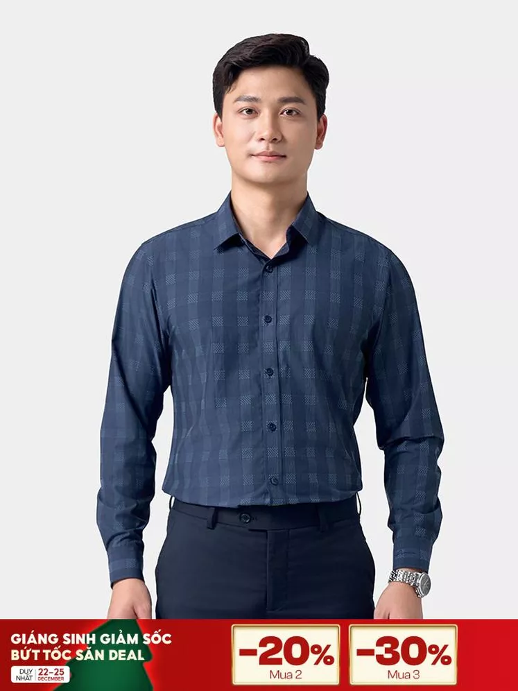 Áo Sơ Mi Nam Dài Tay 5S Fashion Dệt Kẻ Sang Trọng ASM24181