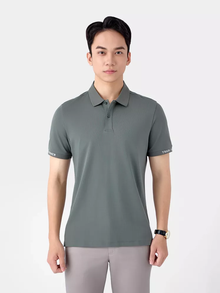 Áo Polo Nam 5S Fashion Dệt Chữ Bo Tay APC25042