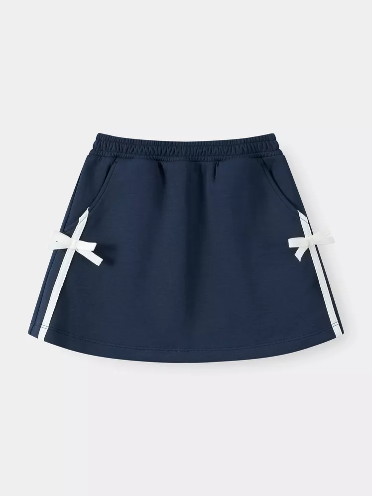 Chân Váy Bé Gái 5S Fashion Vải Nỉ Cạp Chun Phối Nơ GBCVN25001