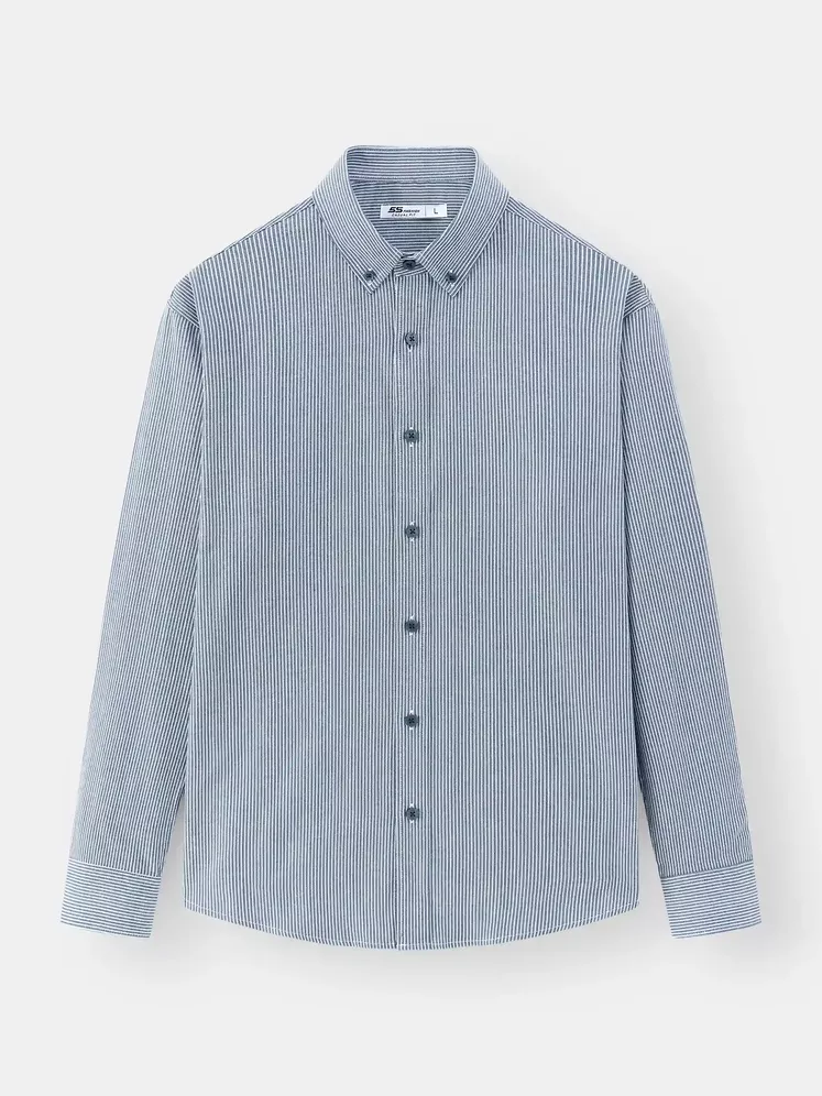 Sơ Mi Nam Tay Dài Cotton 5S Fashion Họa Tiết Kẻ Sọc Phom Casual ASM24021