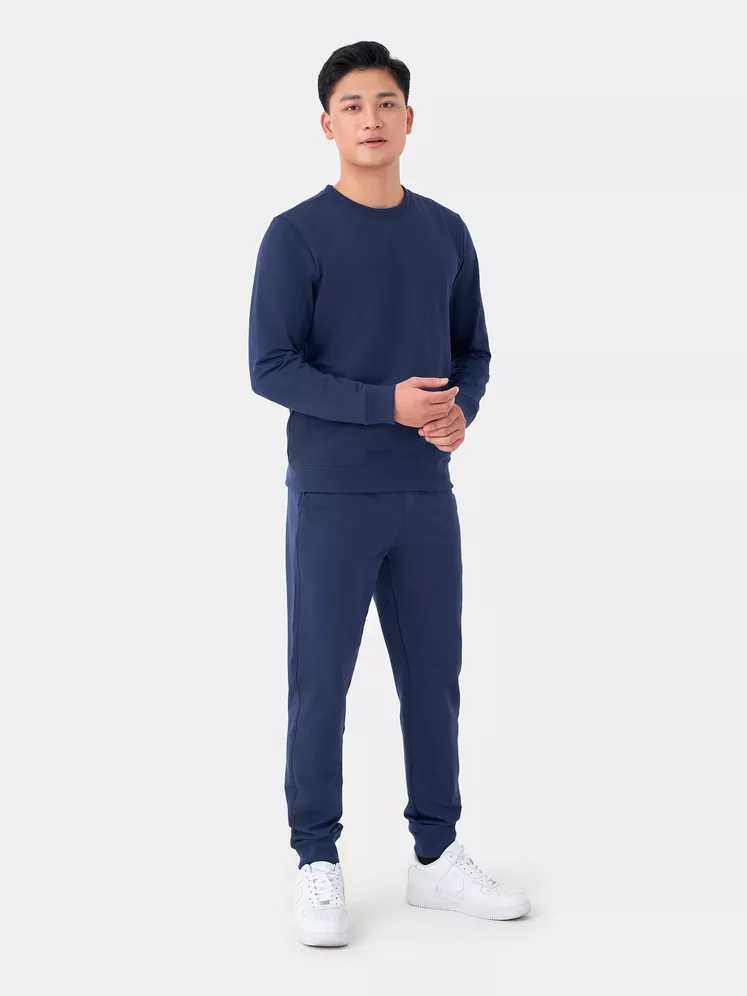 Bộ Nỉ Nam Dài Tay 5S Fashion Basic Phom Slimfit BNI23019