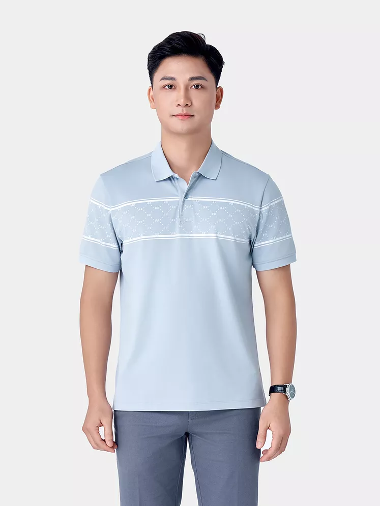 Áo Polo Nam 5S Fashion Họa Tiết Monogram Casual APC24027
