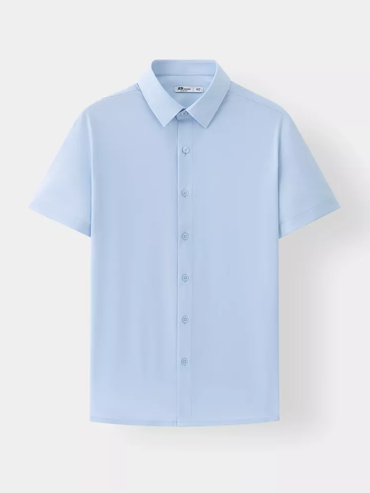 Áo Sơ Mi Nam Ngắn Tay 5S Fashion Màu Xanh ASC25052