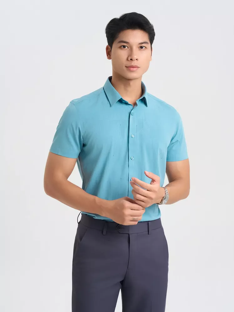 Áo Sơ Mi Nam 5S Fashion Họa Tiết Slimfit ASC25008