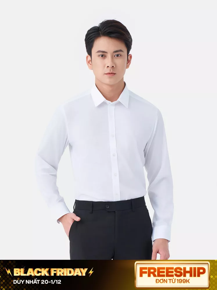 Áo Sơ Mi Dài Tay 5S Fashion Dệt Hiệu Ứng Jacquard SMD23220
