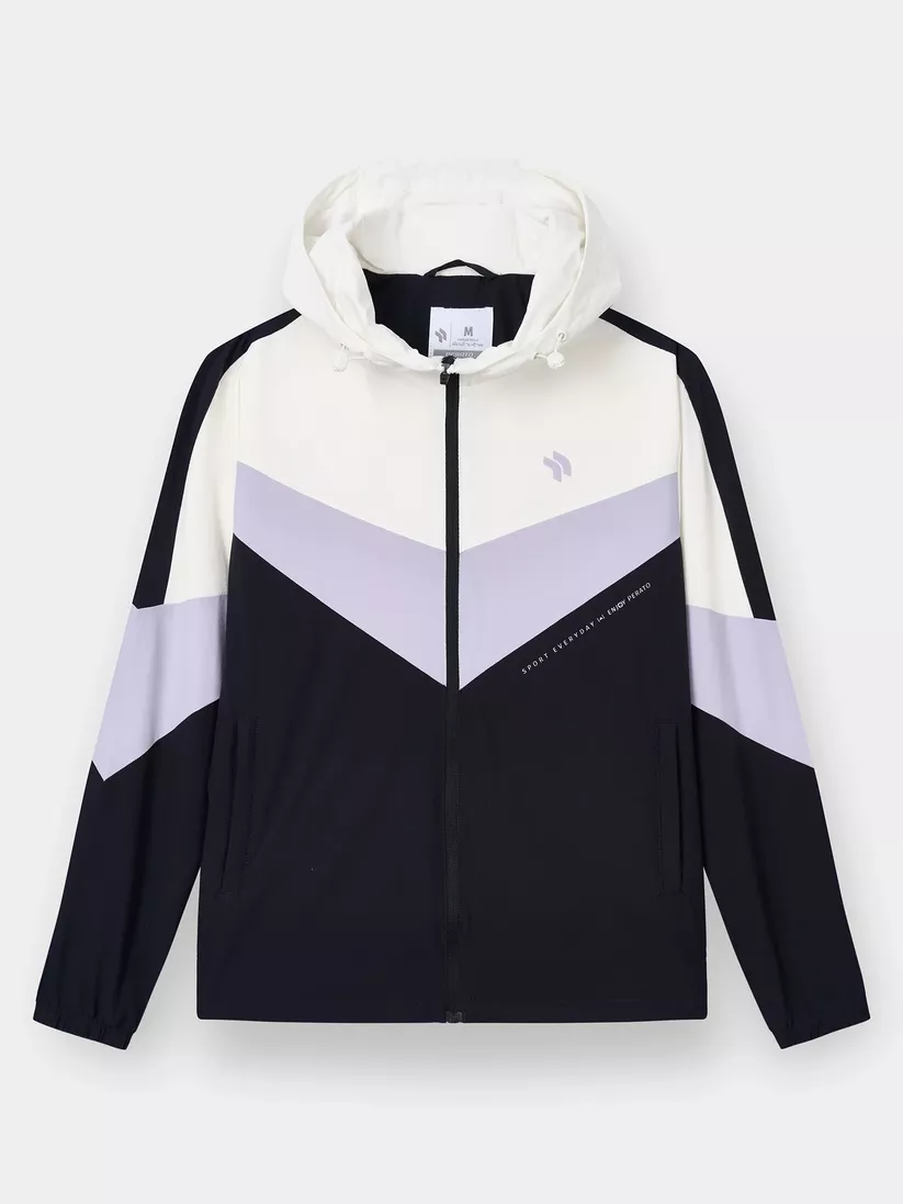 Áo Khoác Gió Nữ PERATO Phong Cách Training Can Phối TBKGW5W021