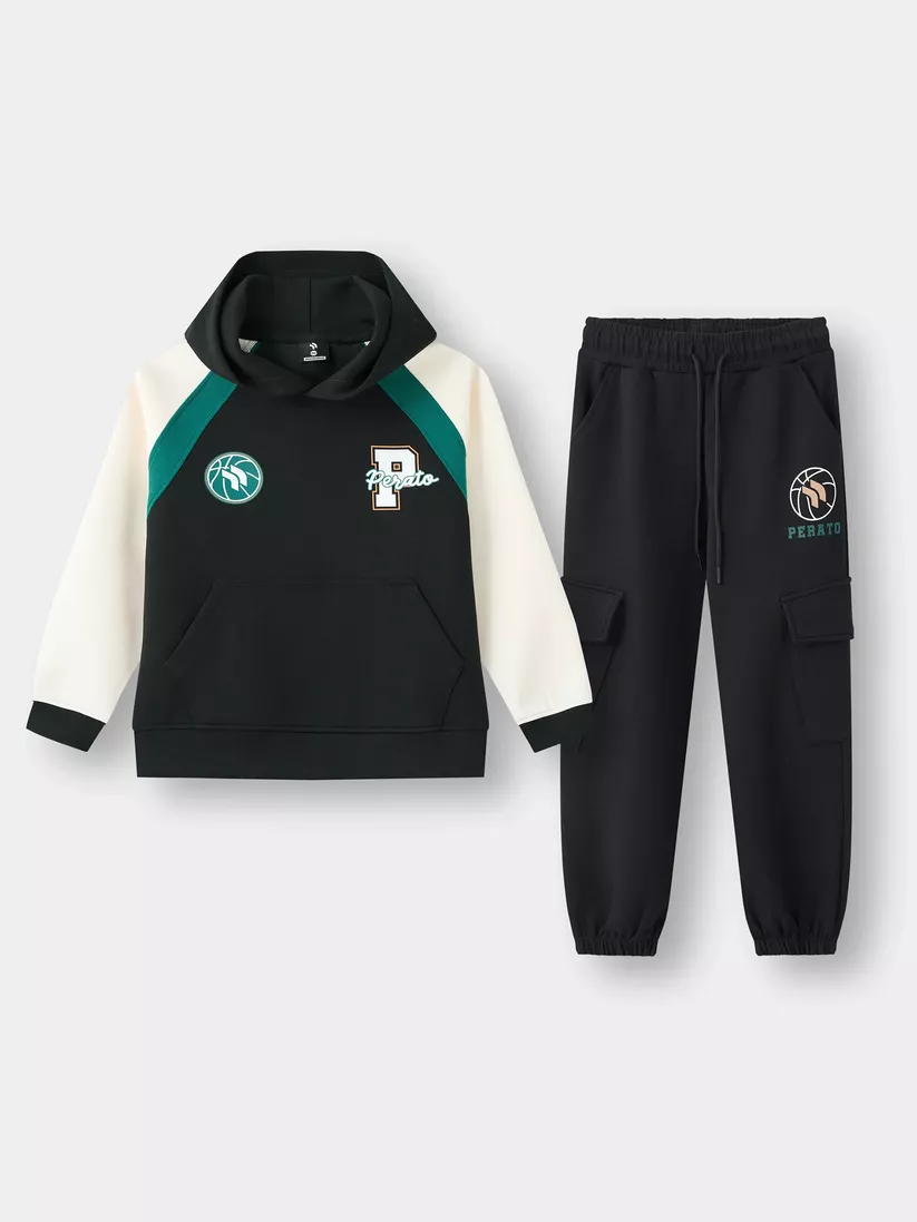 Set Bộ Nỉ Hoodie Bé Trai Phong Cách Baseketball Năng Động BBNHW5B002