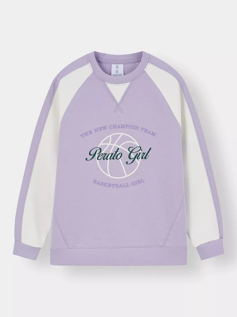 Áo Nỉ Bé Gái PERATO Phong Cách Basketball Can Phối BBANW5G010