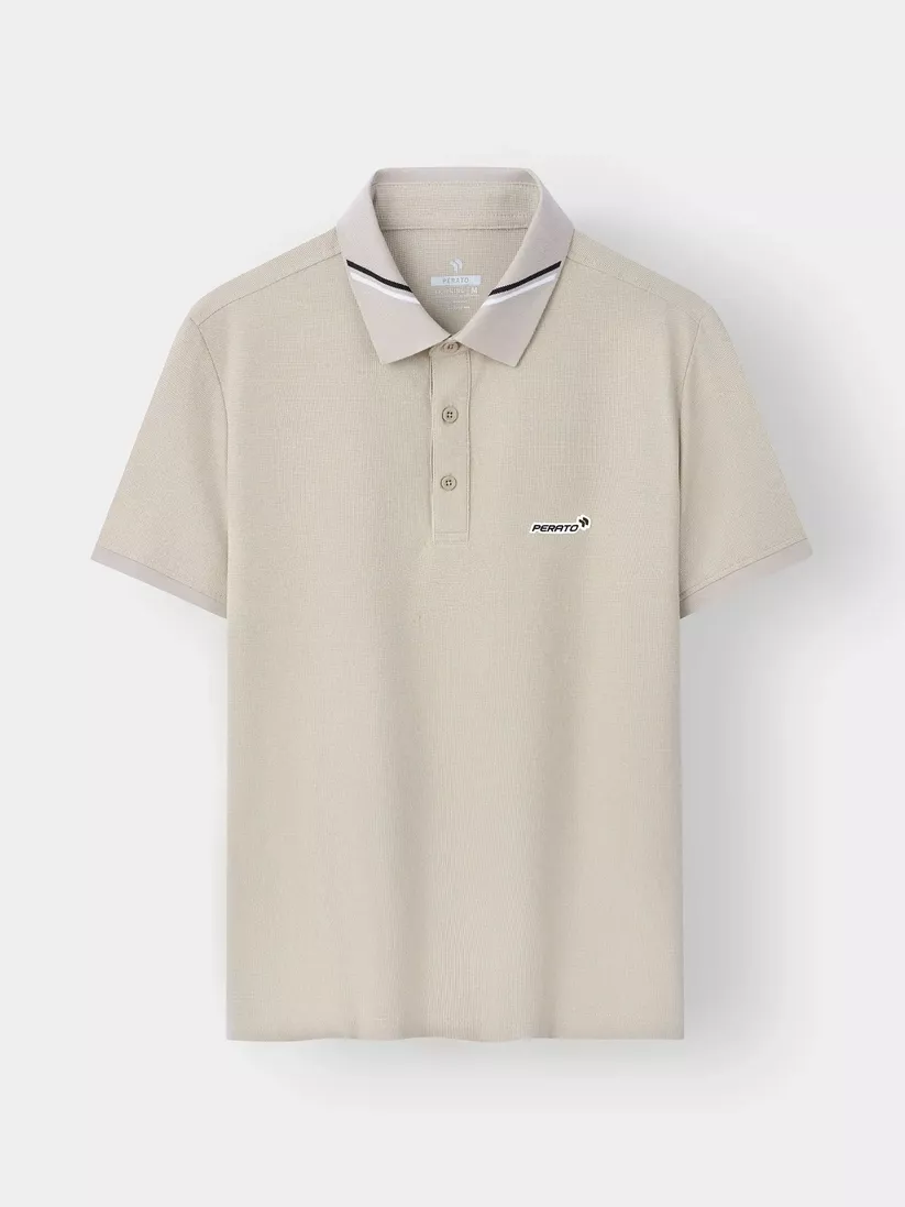 Áo Polo Nam PERATO Phong Cách Training Dệt Hiệu Ứng TBPLS5M002