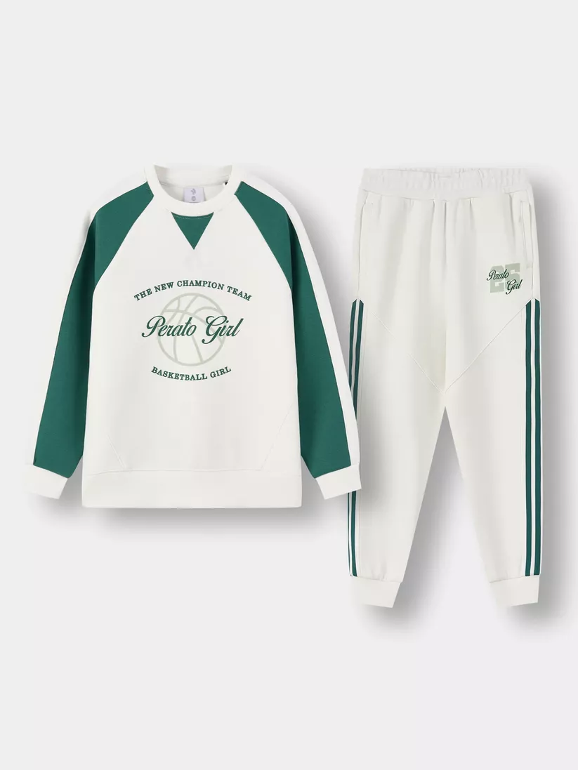 Set Bộ Nỉ Bé Gái PERATO Phong Cách Basketball Phom Regular BBNW5G010