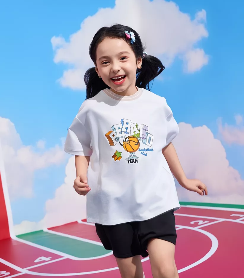 Áo Thun Thể Thao Bé Gái PERATO Phong Cách Lifestyle L0TSS5G009