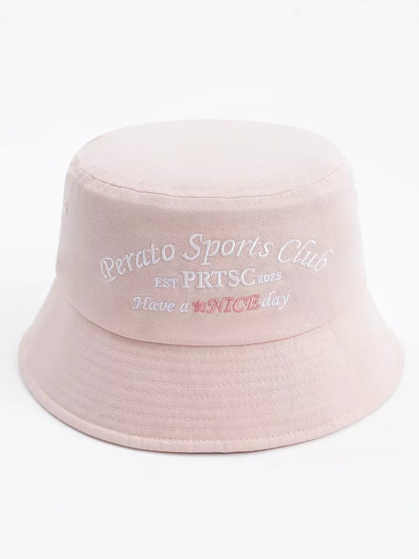 Mũ Bucket Nữ PERATO Thêu Chữ Màu Pastel Thời Trang L0MUS5W007