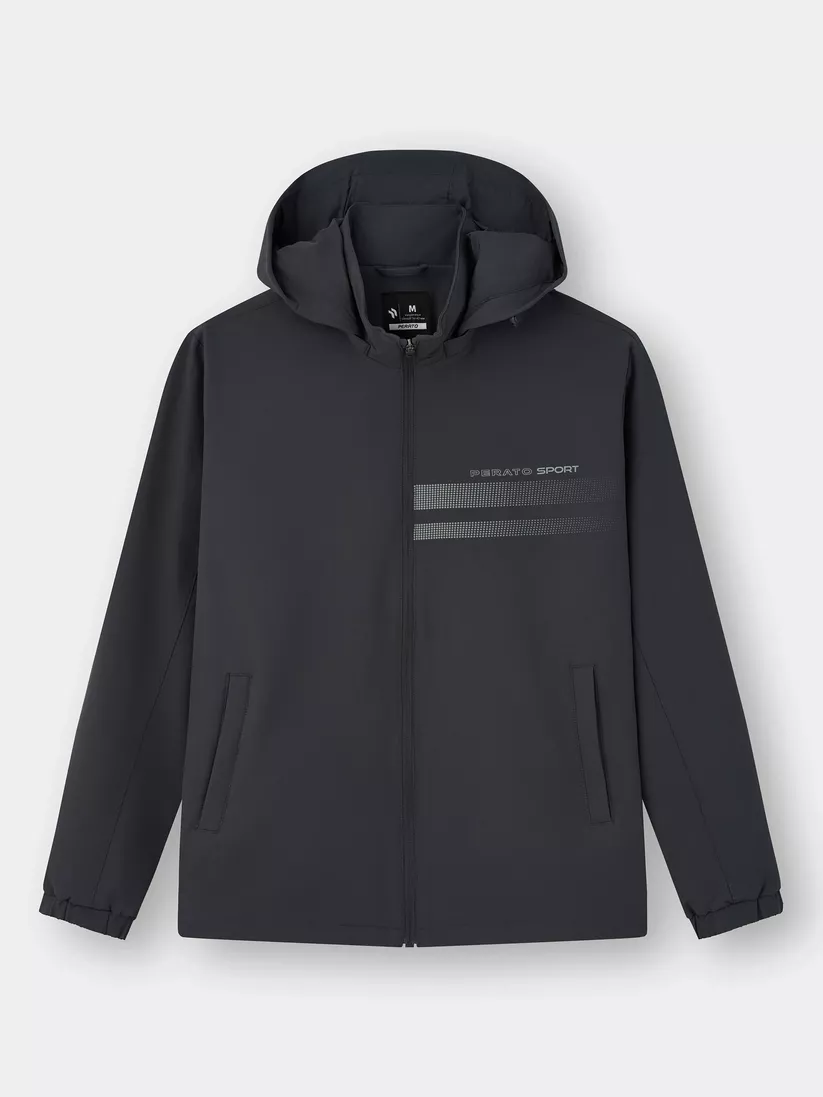 Áo Khoác Gió Nam PERATO Phong Cách Training Mũ Rời TBKGW5M026